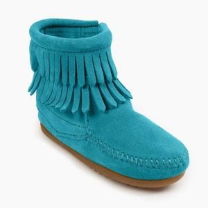 Minnetonka Fringe Boot Turquoise
